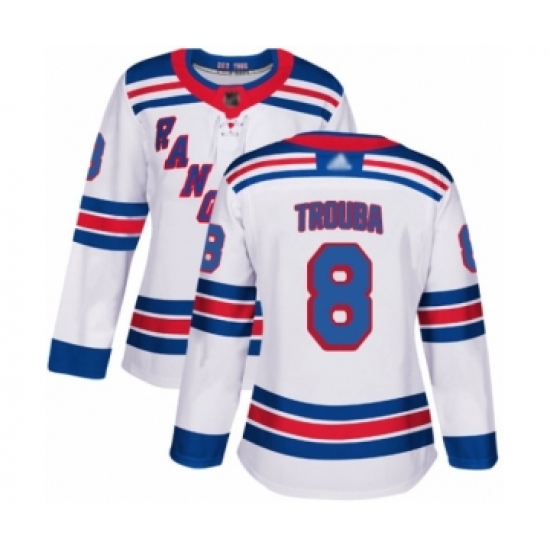 Women's New York Rangers #8 Jacob Trouba Authentic White Away Hockey Jersey - Ujersey