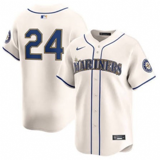 Men's Seattle Mariners #24 Ken Griffey Jr. Cream Cool Base Jersey - Ujersey