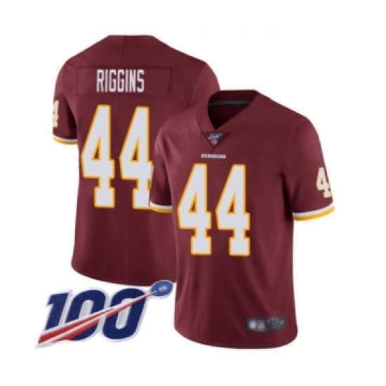Youth Washington Redskins #44 John Riggins Burgundy Red Team Color Vapor Untouchable Limited Player 100th Season Football Jersey