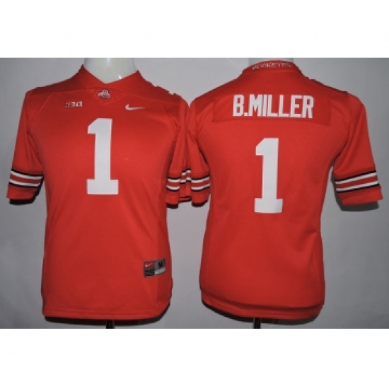 Ohio State Buckeyes 1 B.Miller Red College Women Jersey - Ujersey