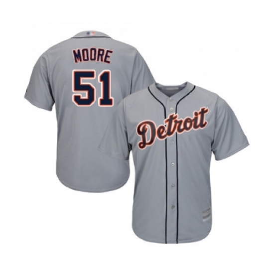 Youth Detroit Tigers #51 Matt Moore Replica Grey Road Cool Base Baseball Jersey - Ujersey
