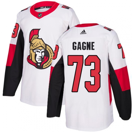 Men's Adidas Ottawa Senators #73 Gabriel Gagne Authentic White Away NHL Jersey - Ujersey