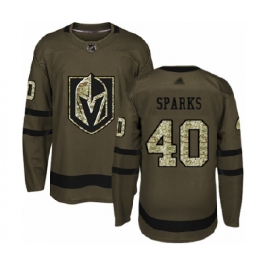 Youth Vegas Golden Knights #40 Garret Sparks Authentic Green Salute to Service Hockey Jersey - Ujersey