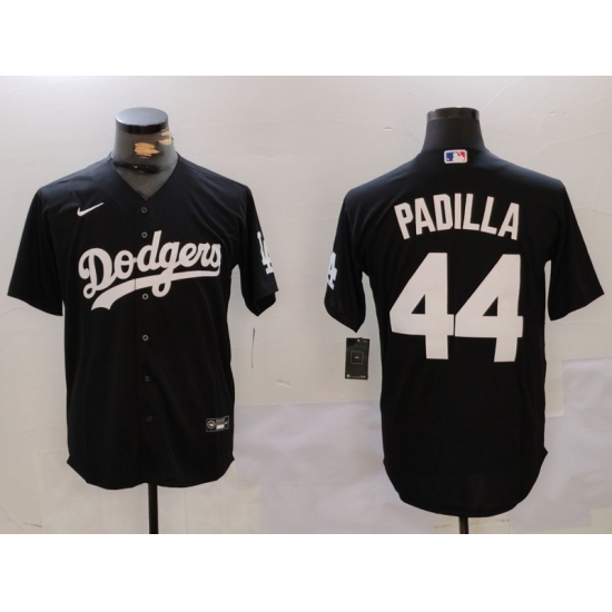 Men's Los Angeles Dodgers #44 Vicente Padilla Black Cool Base Stitched Jersey - Ujersey