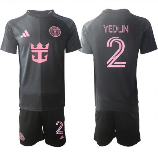 Men's Inter Miami CF #2 DeAndre Yedlin 2025 Black Away Soccer Jersey Suit - Ujersey