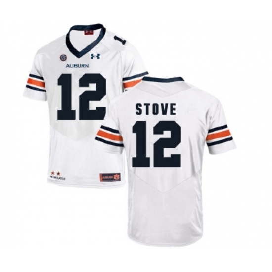 Auburn Tigers 12 Eli Stove White College Football Jersey - Ujersey