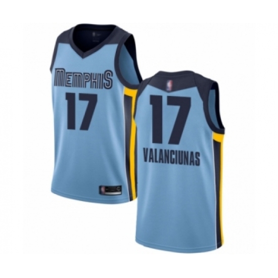 Men's Memphis Grizzlies #17 Jonas Valanciunas Authentic Light Blue Basketball Jersey Statement Edition - Ujersey