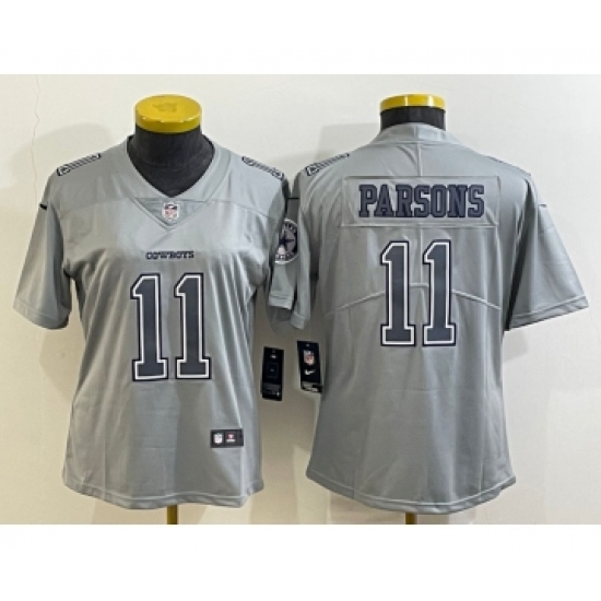 Women's Dallas Cowboys #11 Micah Parsons Grey Atmosphere Fashion 2022 Vapor Untouchable Stitched Nike Limited Jersey - Ujersey