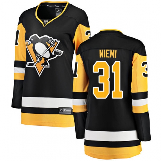 Women's Pittsburgh Penguins #31 Antti Niemi Fanatics Branded Black Home Breakaway NHL Jersey - Ujersey
