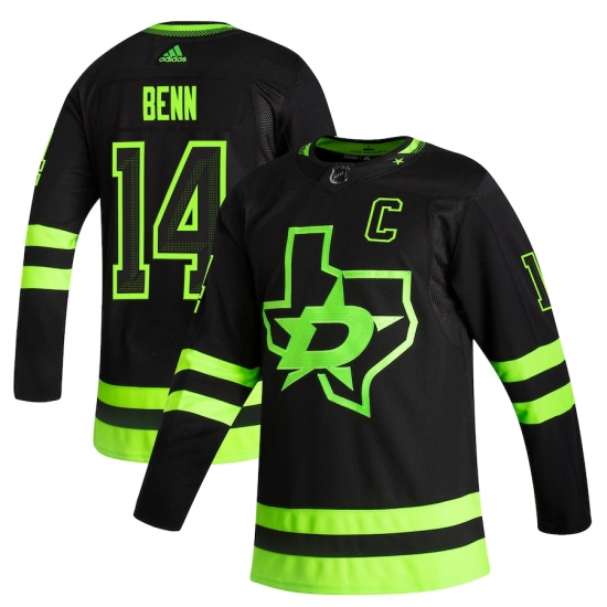 Men's Dallas Stars #14 Jamie Benn adidas Black 2020-21 Alternate Authentic Player Jersey - Ujersey
