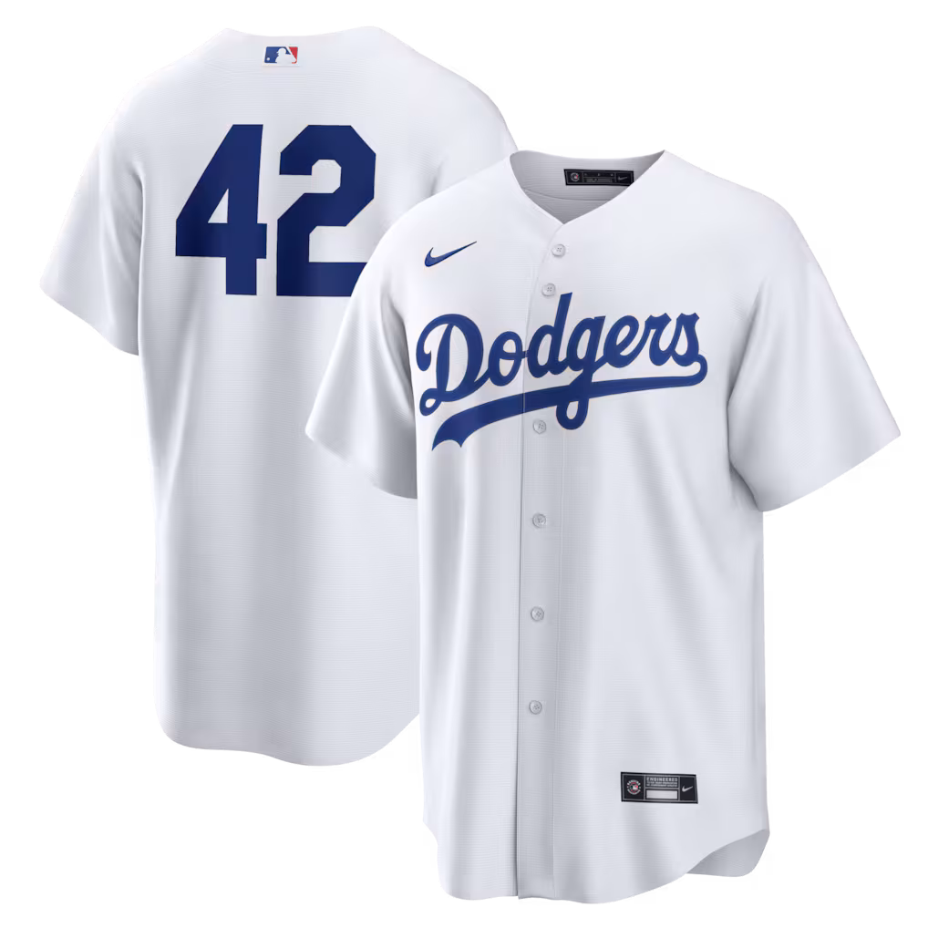 Men's Los Angeles Dodgers Nike White Home 2026 Jackie Robinson Day Replica Jersey - Vujersey Los Angeles Rams