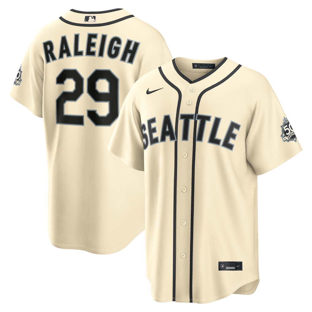 Men's Seattle Mariners Cal Raleigh Nike Cream Alternate Stadium Jersey - Ujersey
