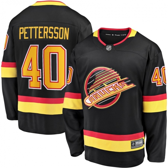 Men's Vancouver Canucks #40 Elias Pettersson Fanatics Branded Black 2019-20 Flying Skate Premier Breakaway Player Jersey - Ujersey