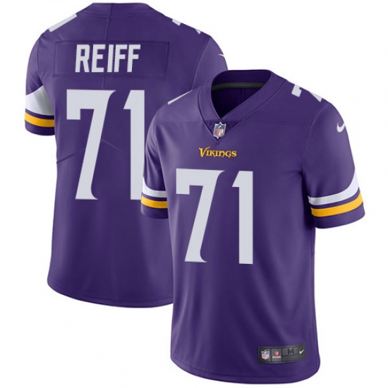 Youth Nike Minnesota Vikings #71 Riley Reiff Purple Team Color Vapor Untouchable Limited Player NFL Jersey - Ujersey
