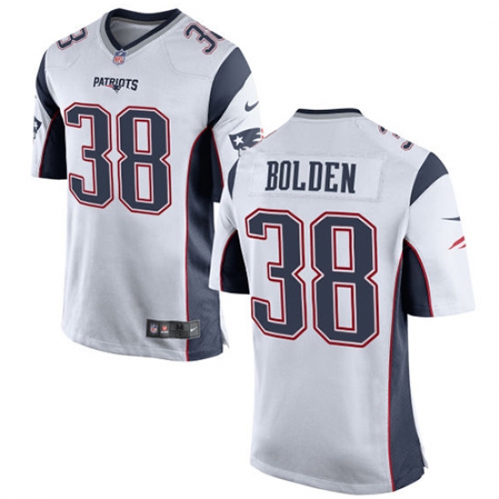 Men's Nike New England Patriots #38 Brandon Bolden Game White NFL Jersey - Ujersey