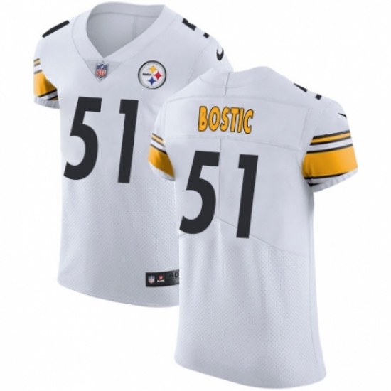 Men's Nike Pittsburgh Steelers #51 Jon Bostic White Vapor Untouchable Elite Player NFL Jersey - Ujersey
