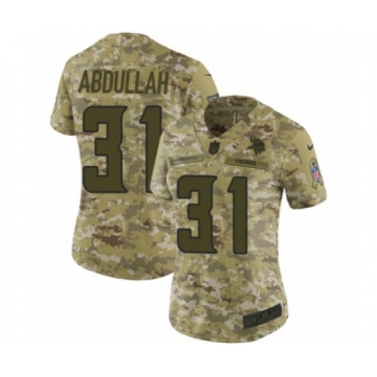 Women's Nike Minnesota Vikings #31 Ameer Abdullah Limited Camo 2018 Salute to Service NFL Jersey - Ujersey