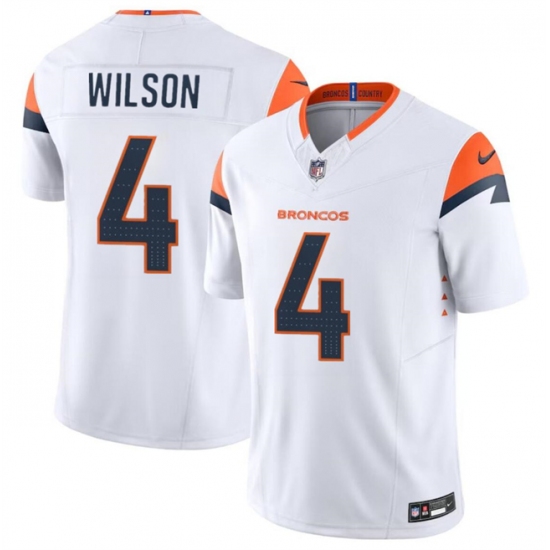 Men's Denver Broncos #4 Zach Wilson White 2024 F.U.S.E. Vapor Limited Football Stitched Jersey - Ujersey