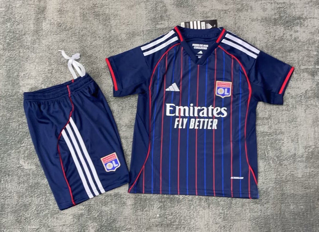 Olympique Lyonnais Football Jersey Away Kids Kit Jerseys+Shorts 2025/26 - Ujersey NHL