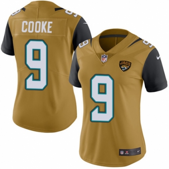 Women's Nike Jacksonville Jaguars #9 Logan Cooke Limited Gold Rush Vapor Untouchable NFL Jersey - Ujersey