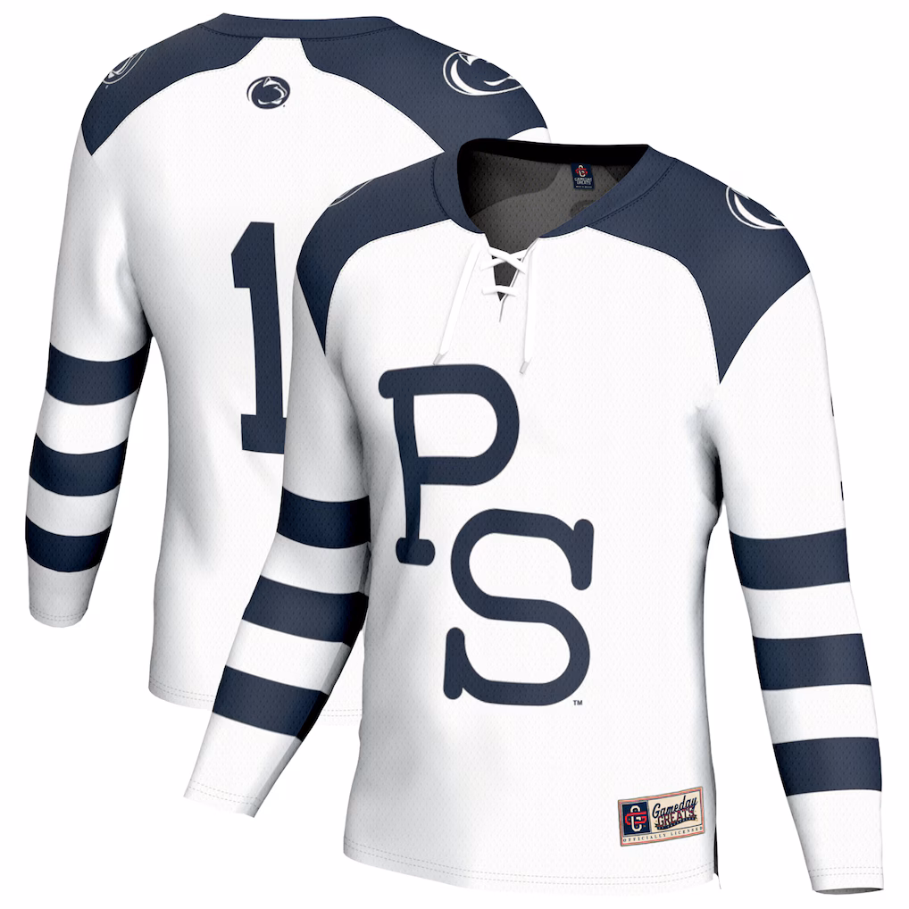 Unisex GameDay Greats #1 White Penn State Nittany Lions Lightweight Hockey Fashion Jersey