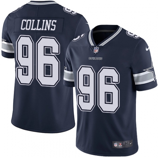 Men's Nike Dallas Cowboys #96 Maliek Collins Navy Blue Team Color Vapor Untouchable Limited Player NFL Jersey - Ujersey