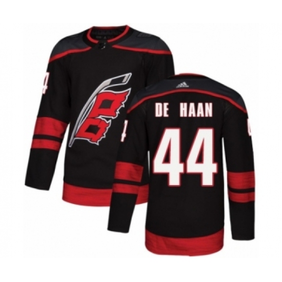 Youth Adidas Carolina Hurricanes #44 Calvin De Haan Premier Black Alternate NHL Jersey - Ujersey