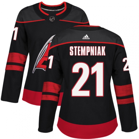 Women's Adidas Carolina Hurricanes #21 Lee Stempniak Authentic Black Alternate NHL Jersey - Ujersey