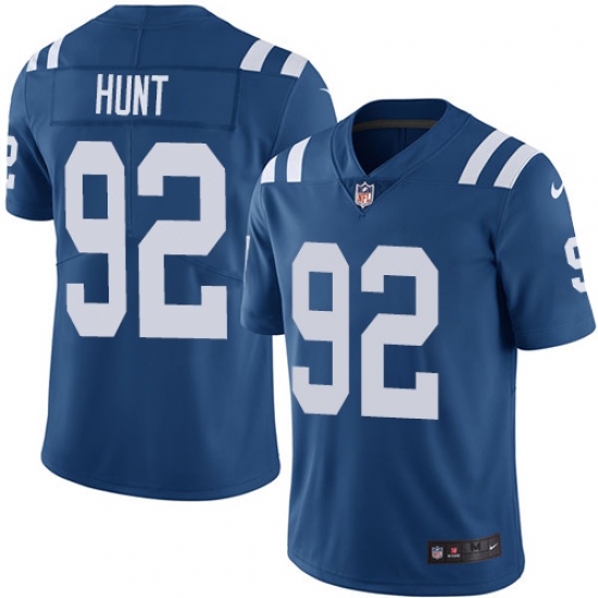 Men's Nike Indianapolis Colts #92 Margus Hunt Royal Blue Team Color Vapor Untouchable Limited Player NFL Jersey - Ujersey