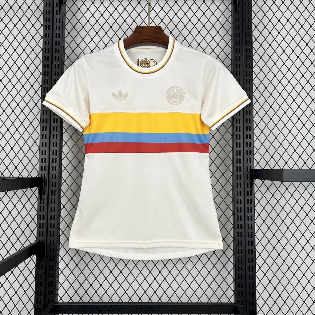 Colombia Soccer Jersey Women's Custom Shirt 2024 - 100th Anniversary - ujerseystore