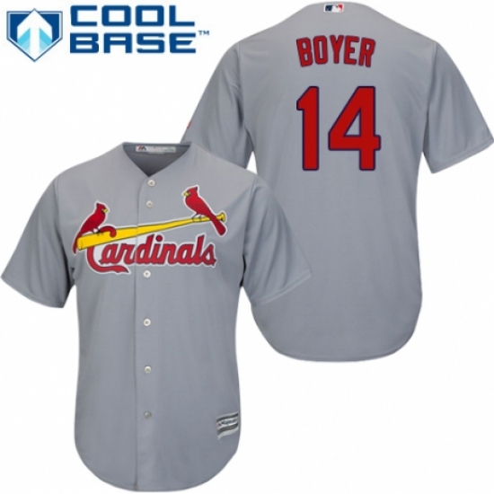 Men's Majestic St. Louis Cardinals #14 Ken Boyer Replica Grey Road Cool Base MLB Jersey - Ujersey