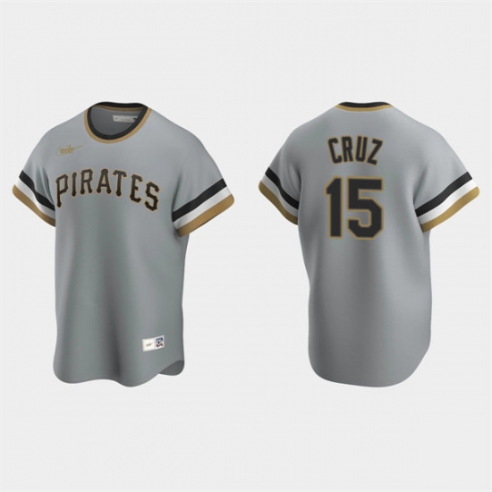 Men's Pittsburgh Pirates #15 Oneil Cruz Nike Gray Pullover Cooperstown Collection Jersey - Ujersey