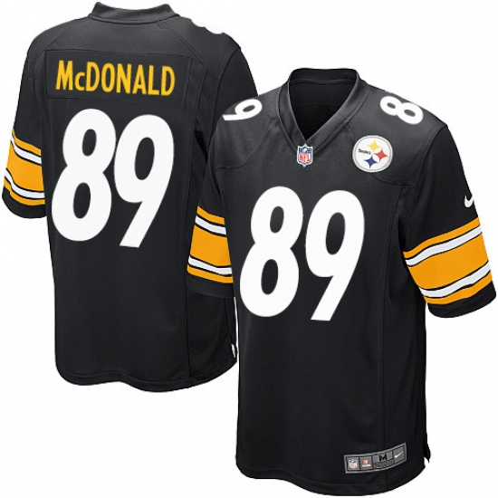 Men's Nike Pittsburgh Steelers #89 Vance McDonald Game Black Team Color NFL Jersey - Ujersey