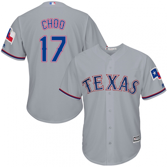 Youth Majestic Texas Rangers #17 Shin-Soo Choo Authentic Grey Road Cool Base MLB Jersey - Ujersey