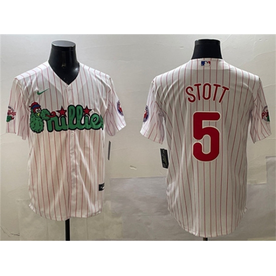 Men's Philadelphia Phillies #5 Bryson Stott White Phanatic Cool Base Stitched Jersey - Ujersey