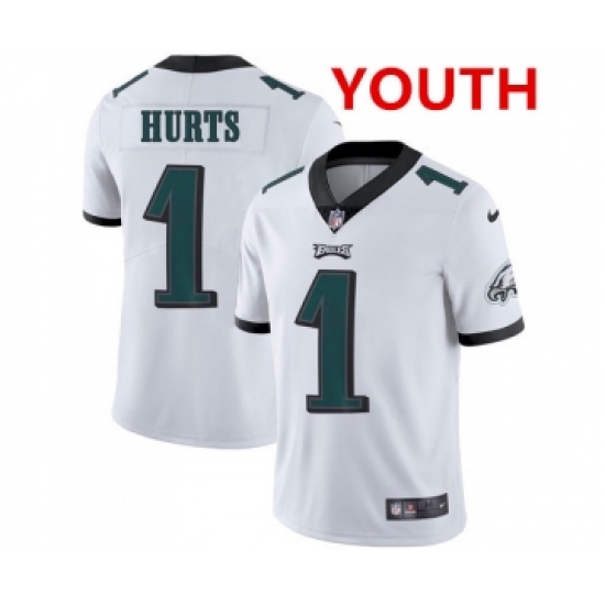 Youth Philadelphia Eagles #1 Jalen Hurts White Vapor Untouchable Limited Stitched Jersey - Ujersey