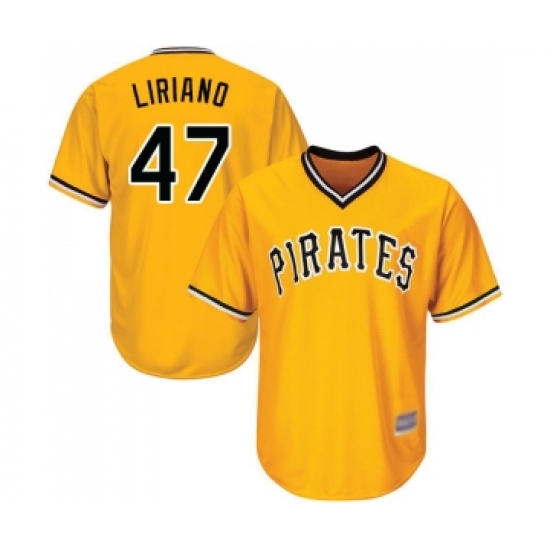 Men's Pittsburgh Pirates #47 Francisco Liriano Replica Gold Alternate Cool Base Baseball Jersey - Ujersey
