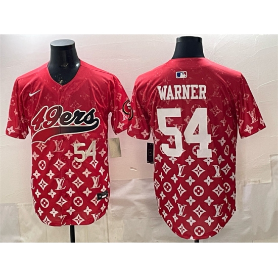Men's San Francisco 49ers #54 Fred Warner Red Limited Stitched Baseball Jersey - Ujersey