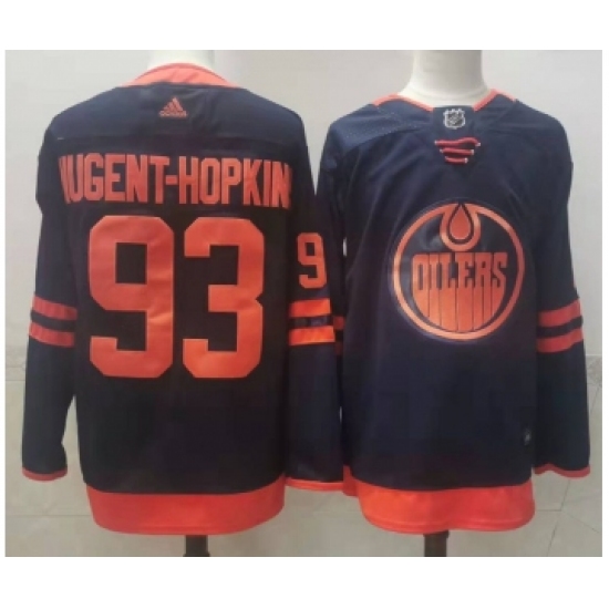Men's Edmonton Oilers #93 Ryan Nugent Hopkins Navy 50th Anniversary Authentic Jersey - Ujersey