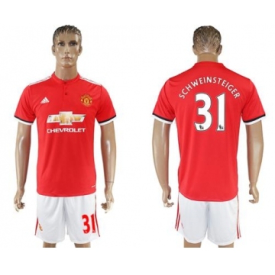 Manchester United #31 Schweinsteiger Red Home Soccer Club Jersey