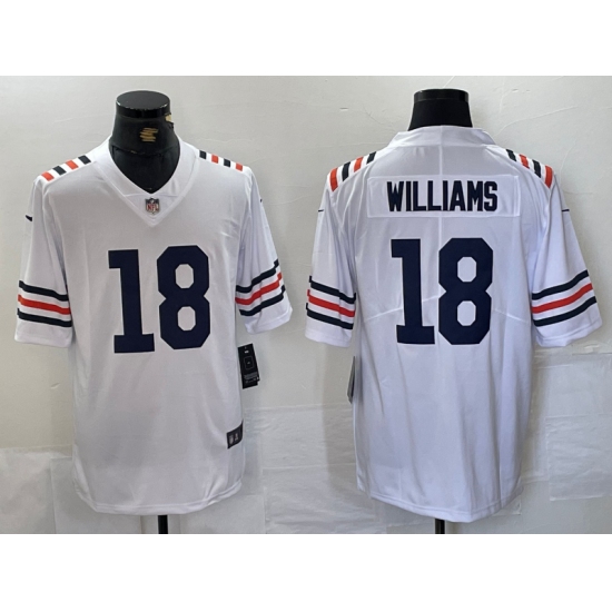 Men's Chicago Bears #18 Caleb Williams White 2024 Vapor Stitched Nike Alternate Classic Limited Jersey - Ujersey