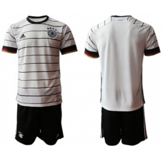 Men's Germany Custom Euro 2021 White Soccer Jersey and Shorts - Ujersey
