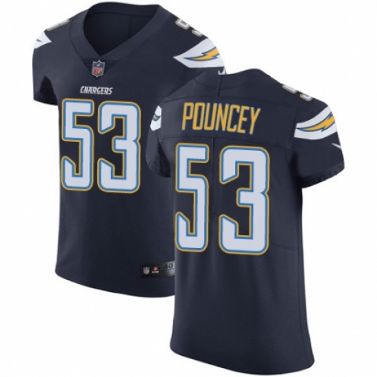 Men's Nike Los Angeles Chargers #53 Mike Pouncey Navy Blue Team Color Vapor Untouchable Elite Player NFL Jersey - Ujersey