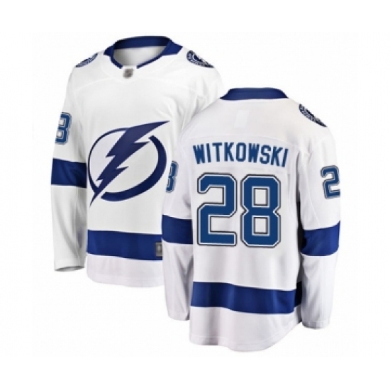 Men's Tampa Bay Lightning #28 Luke Witkowski Fanatics Branded White Away Breakaway Hockey Jersey - Ujersey