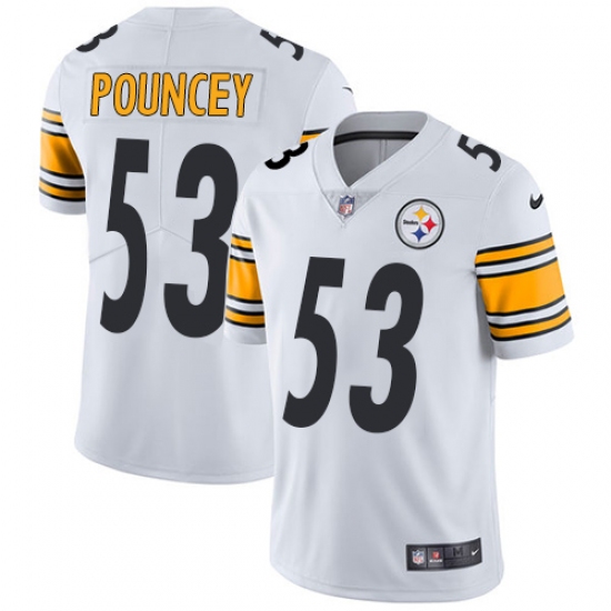 Men's Nike Pittsburgh Steelers #53 Maurkice Pouncey White Vapor Untouchable Limited Player NFL Jersey - Ujersey