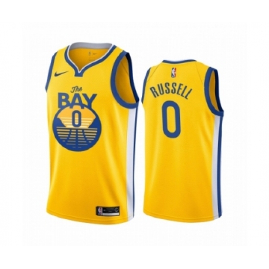 Women's Golden State Warriors #0 D'Angelo Russell Swingman Gold Finished Basketball Jersey - Statement Edition - Ujersey