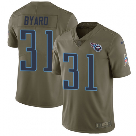 Men's Nike Tennessee Titans #31 Kevin Byard Limited Olive 2017 Salute to Service NFL Jersey - Ujersey