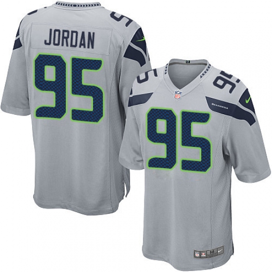 Men's Nike Seattle Seahawks #95 Dion Jordan Game Grey Alternate NFL Jersey - Ujersey