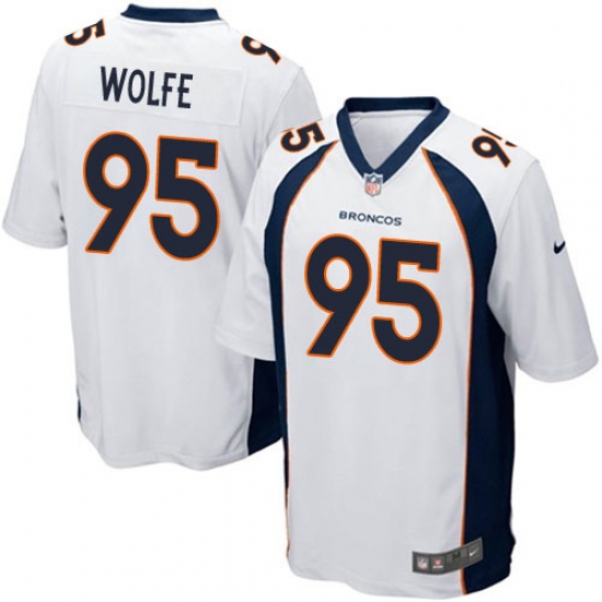 Men's Nike Denver Broncos #95 Derek Wolfe Game White NFL Jersey - Ujersey