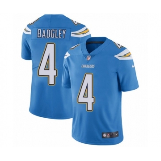 Men's Nike Los Angeles Chargers #4 Michael Badgley Electric Blue Alternate Vapor Untouchable Limited Player NFL Jersey - Ujersey